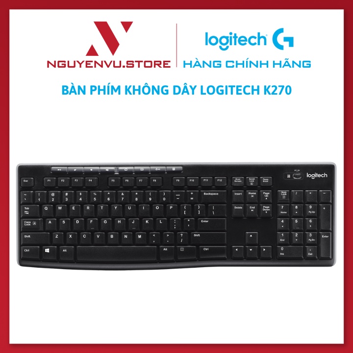 Bàn phím không dây Logitech K270 - Hàng Chính Hãng