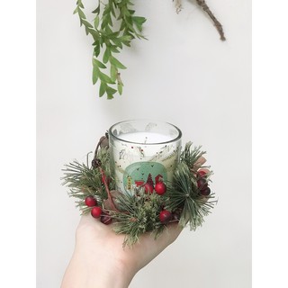 Vòng nguyệt quế mini tráng trí NOEL