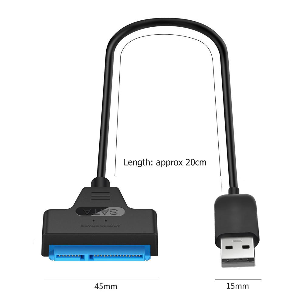 Dây cáp chuyển đổi đầu USB 2 sang SATA 22Pin dành cho ổ cứng HDD 2.5inch