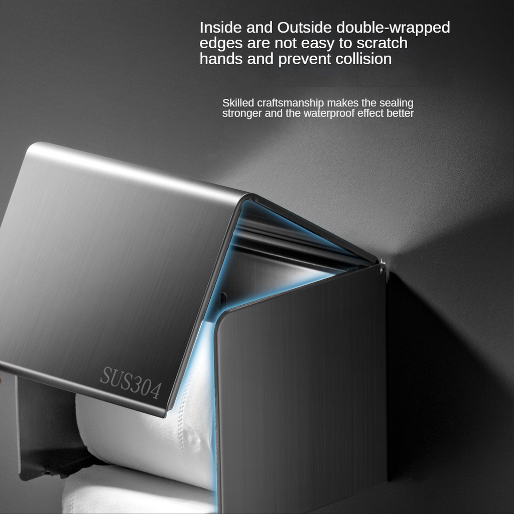 Hộp đựng giấy vệ sinh XINKUNLON thép không gỉ 304 gắn tường cao cấp tiện lợi