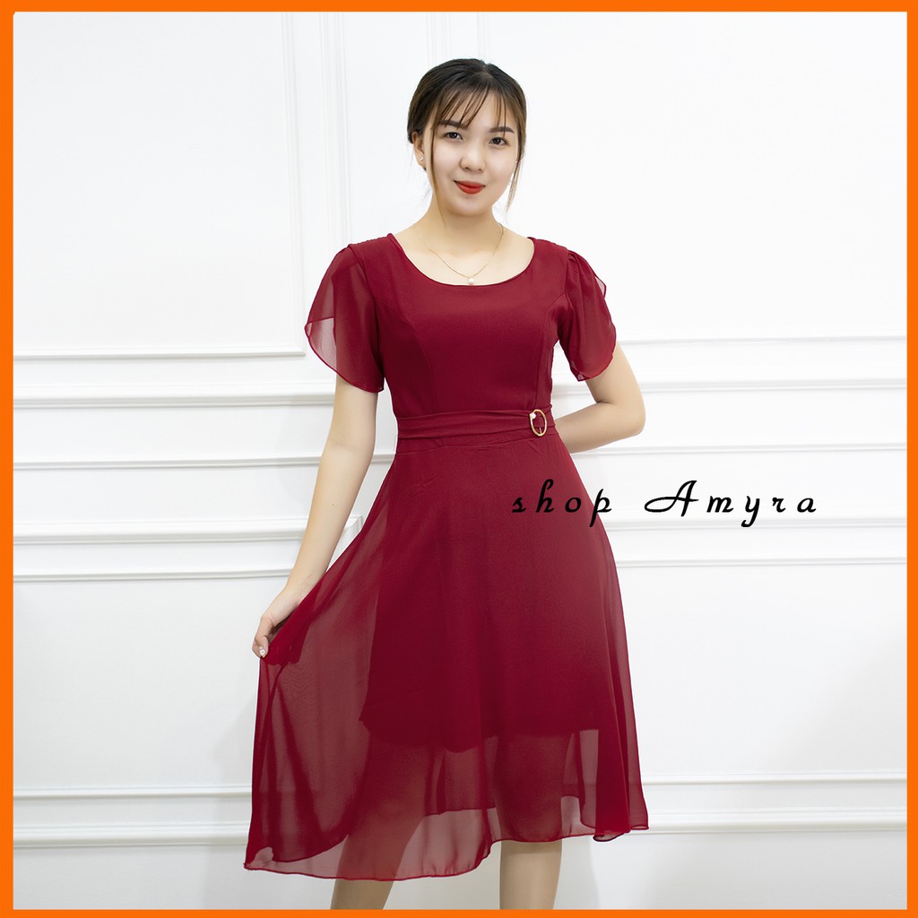 AMYRA - Đầm dự tiệc dáng xòe tay đắp siêu xinh voan 2 lớp đính khuya eo mặc đi tiệc,đi làm,đi chơi - D08 | BigBuy360 - bigbuy360.vn