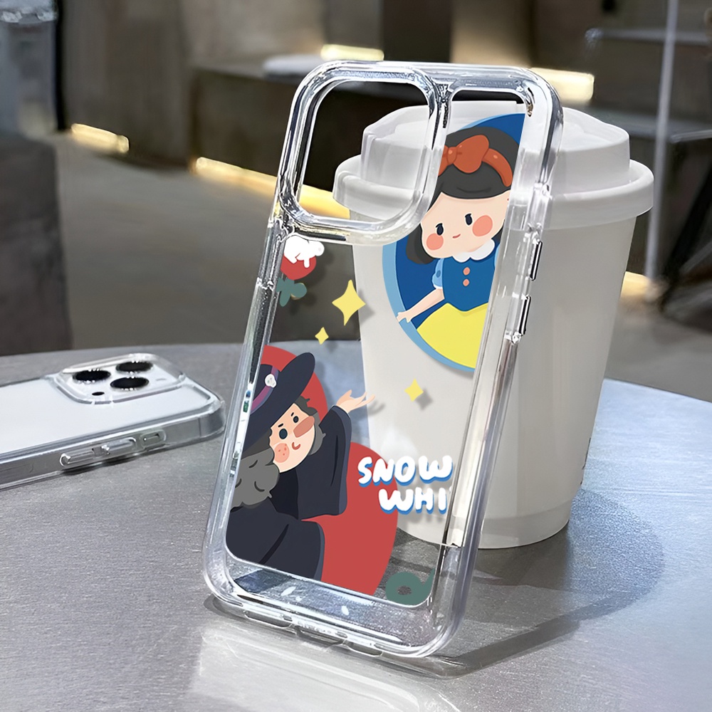 Ốp Điện Thoại Trong Suốt Hình Bạch Tuyết Và Không Gian Cho iphone 14ProMax 14Plus 13 11 12 7Plus X XR XS Max