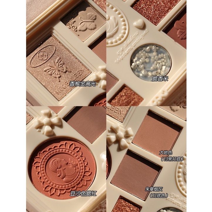 Bảng phấn mắt Mugeleen vỏ ren 12 ô Qúy Tộc Sena Beauty