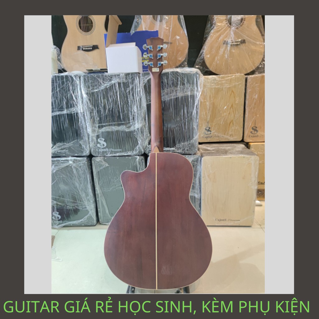 Guitar acoustic full gỗ hồng đào, có ty chỉnh cong cần