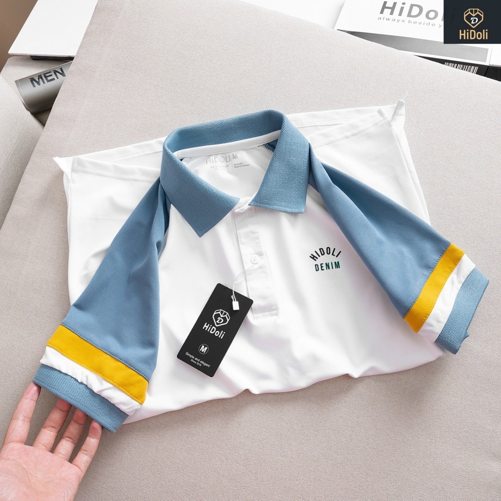 Áo polo nam,áo thun nam cổ bẻ vải cotton phối tay cách điệu