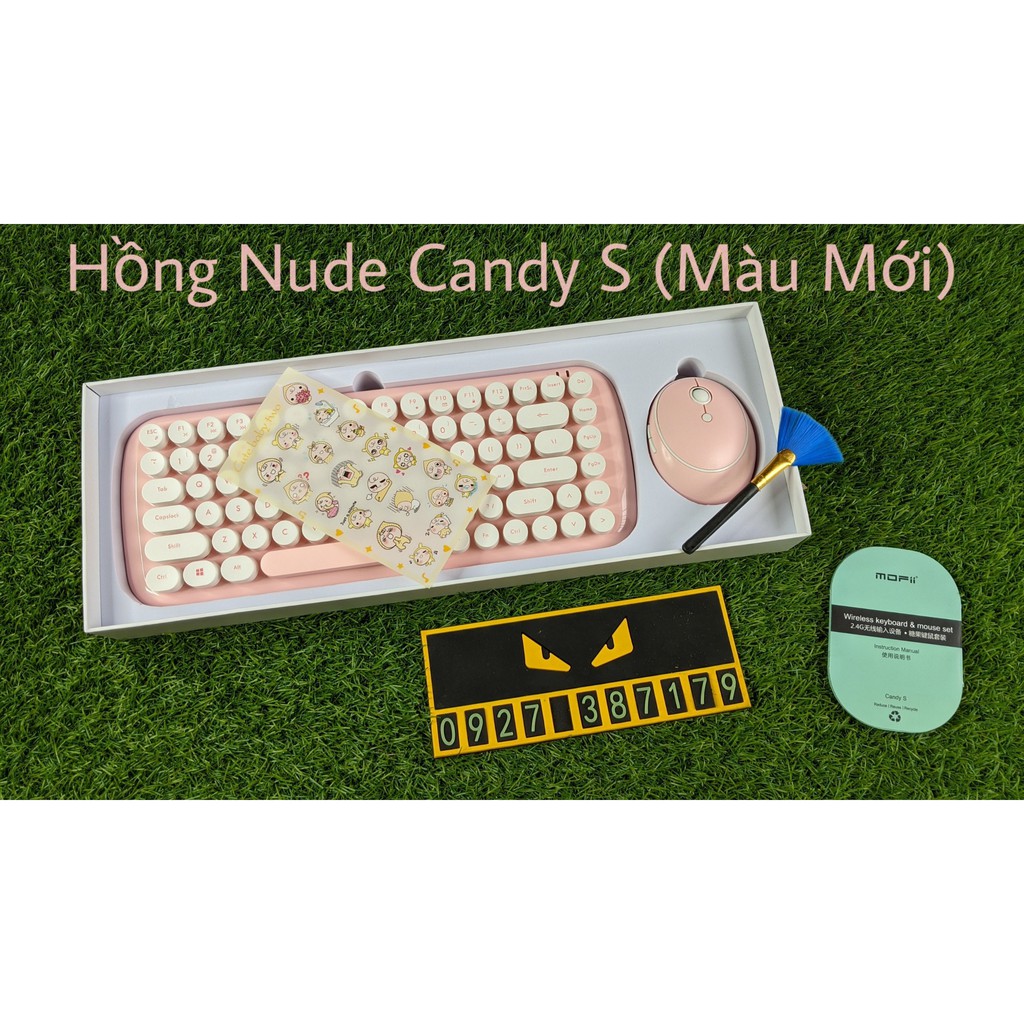 (CÓ SẴN) BỘ COMBO BÀN PHÍM CHUỘT KHÔNG DÂY MOFII CANDY S 84 PHÍM - Tặng kèm Pin, Hình dán Sticker và Cọ phủi bụi