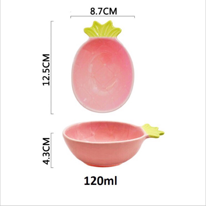 Chén bát gốm sứ cao cấp ăn dặm hình táo và dứa 60-120ml cho bé (ăn dặm kiểu nhật)