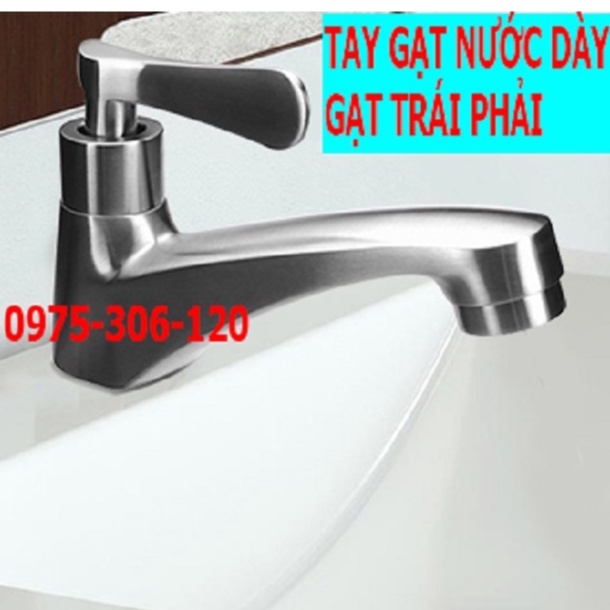 [THÂN ĐÚC NGUYÊN KHỐI] Vòi Rửa Mặt Lavabo Lạnh 100% INOX 304 N6001 vòi la séo