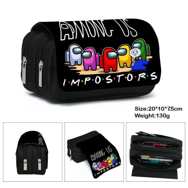 Hộp Bút Among Us hộp bút nhiều ngăn Anime Túi Đựng Bút Chì In Hoạt Hình Dễ Thương Cho Bé trai gái