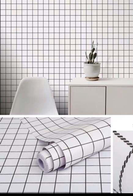 10M giấy dán tường  kẻ ô keo sẵn khổ 45 cm | BigBuy360 - bigbuy360.vn