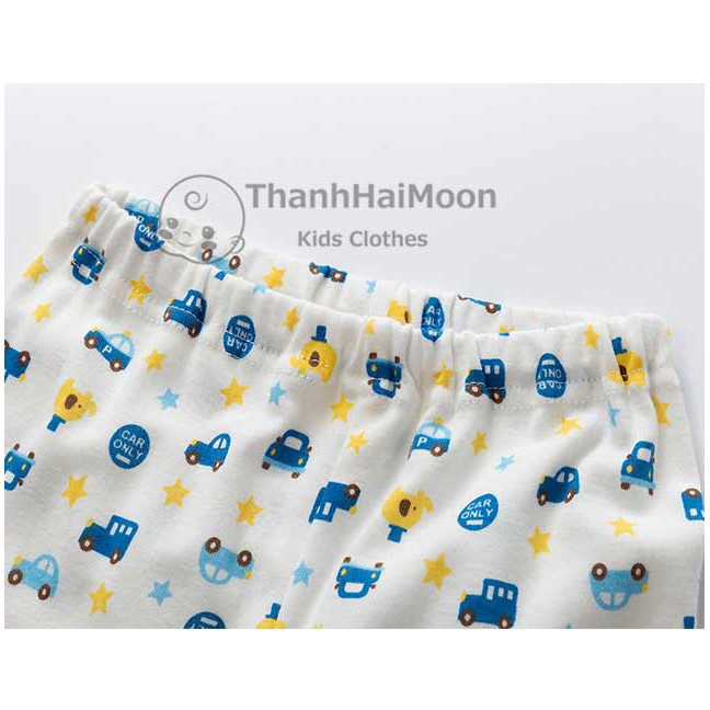 Sét Quần bé trai xuất Nhật Chất Cotton Thoáng Mát Xe Nhỏ Tinh Nghịch