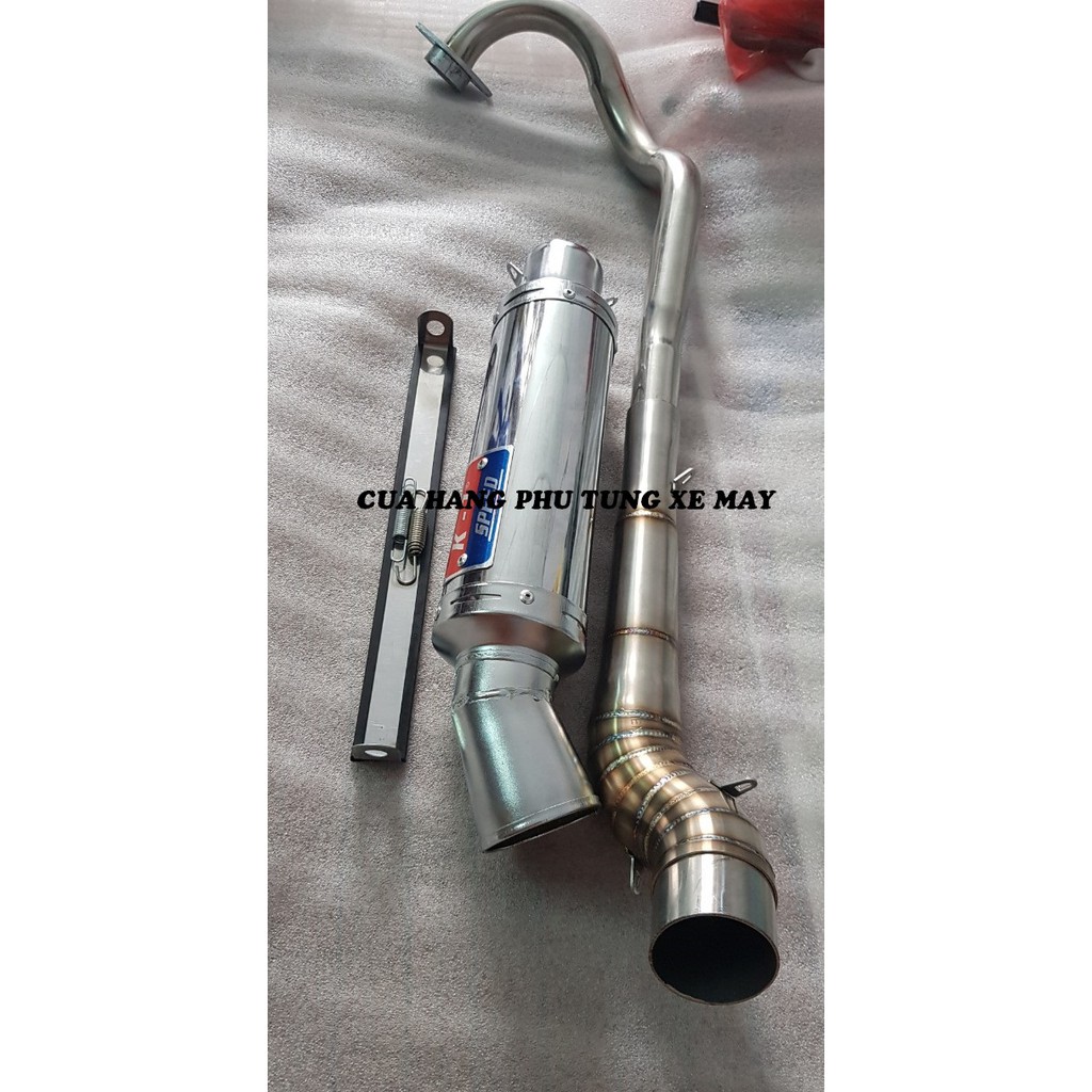 Pô K1 - kèm cổ 2 khúc inox 304 gắn xe Ex 135/ Ex 150/ Winner 150/ Winner X/ Sonic/ Raider Fi/ Satria