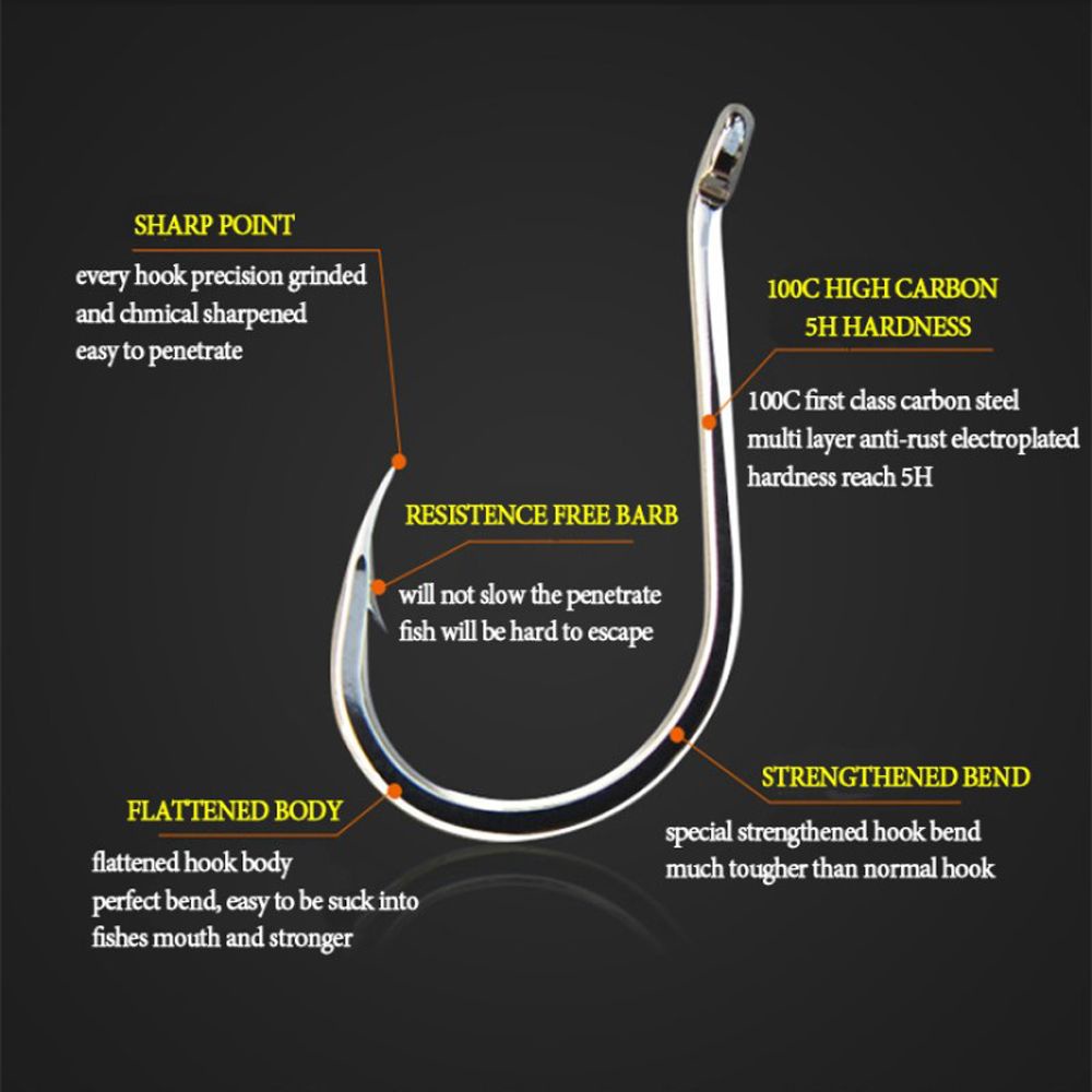 Bộ 100 móc câu cá cỡ 3-12 chất lượng cao tiện dụng