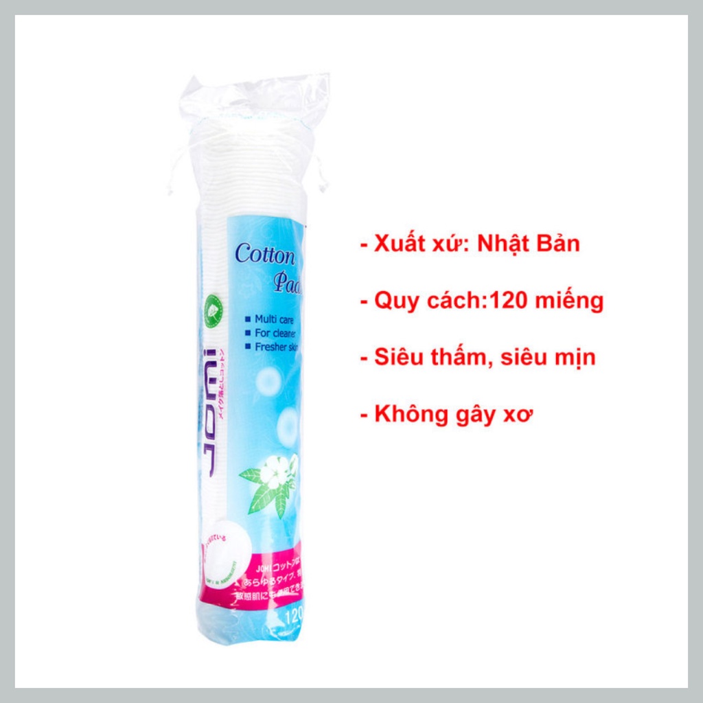 Bông Tẩy Trang Jomi Cotton Pads Nhật 120 miếng