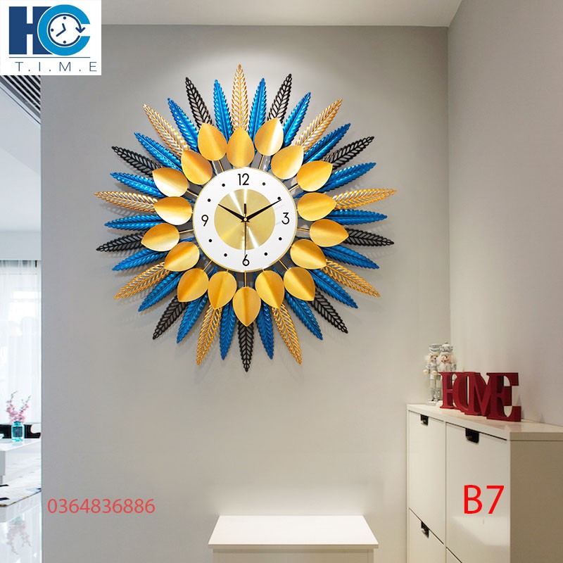 Đồng hồ treo tường trang trí decor B7 kích thước 70x70 cm