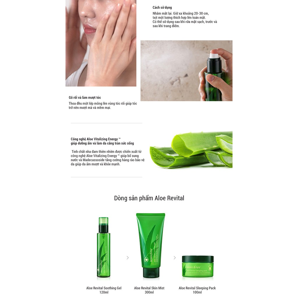 Xịt khoáng Innisfree Aloe Revital Skin Mist 120ml