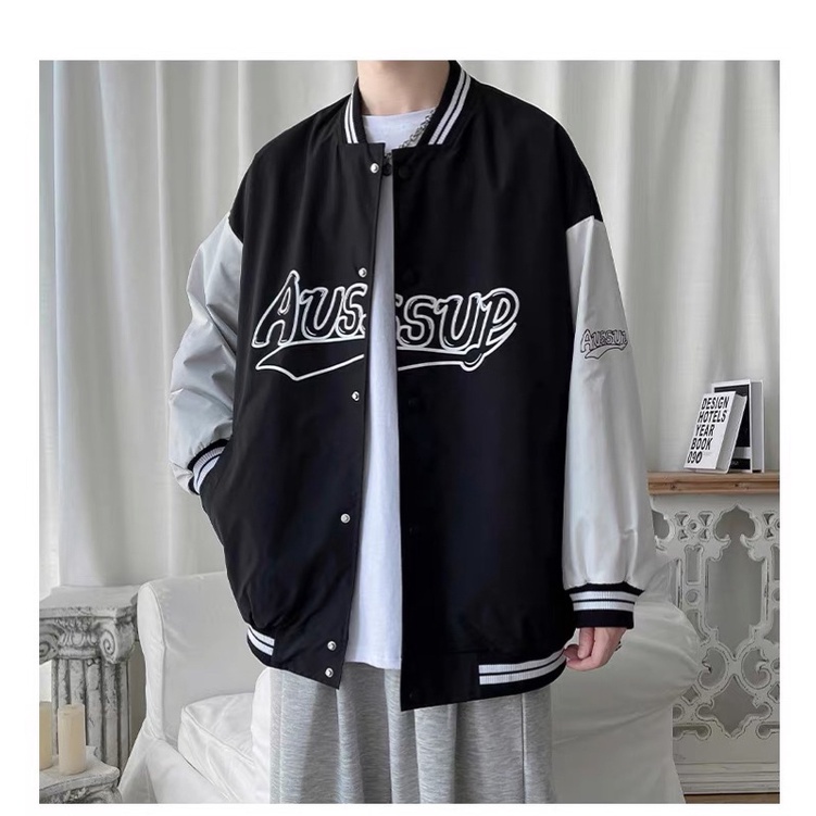 ÁO KHOÁC BOMBER NAM CỔ SƠ MI PHỐI NÚT BẤM PHONG CÁCH HÀN QUỐC MẪU MỚI