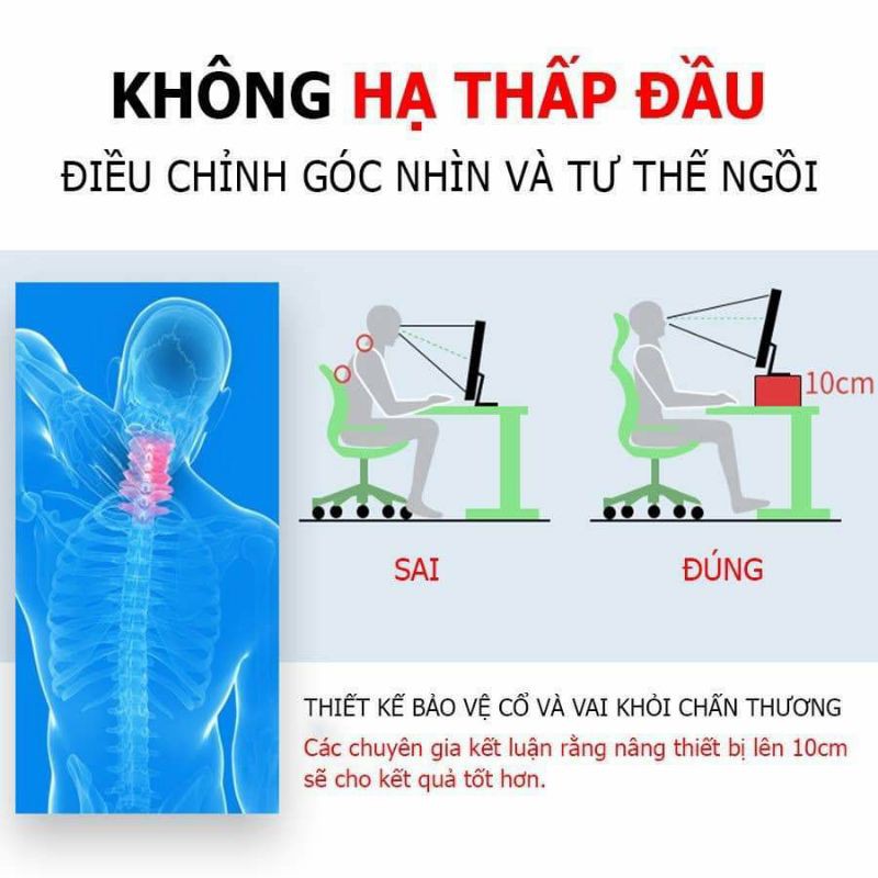 Kệ gỗ nâng màn hình laptop và máy tính dài 50cm rộng 20cm cao 12cm đa năng