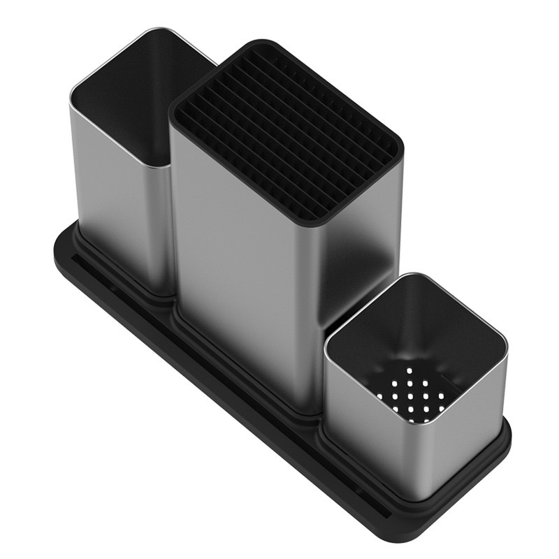 Kệ dao đũa thìa thớt 3 ngăn SINOART MẪU MỚI