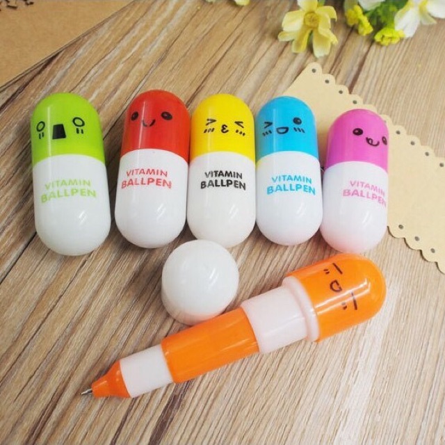 Bút bi mực xanh hình viên thuốc