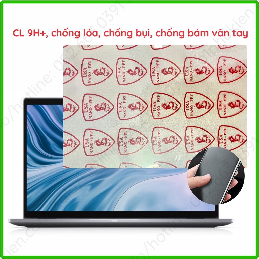 Dán cường lực Laptop Dell Inspiron 7420 / 7425 nano trong suốt , chống vân tay , bảo vệ mắt
