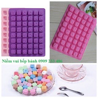 Khuôn silicon socola 48 bảng chữ cái, số, ký tự