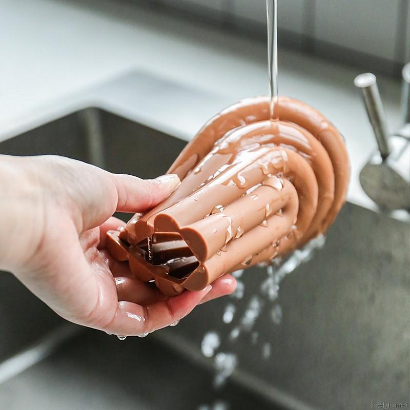 Tấm lót ly bằng silicon cách nhiệt chống trượt hình cầu vồng có thể tháo được dùng trang trí nhà cửa đa năng