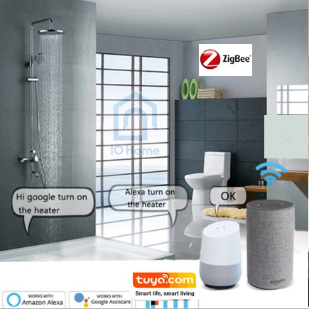 Công tắc thông minh điều khiển bình nóng lạnh/ máy lạnh viền nhôm mặt 2.5D cao cấp 20A 4400W  - wifi + bluetooth