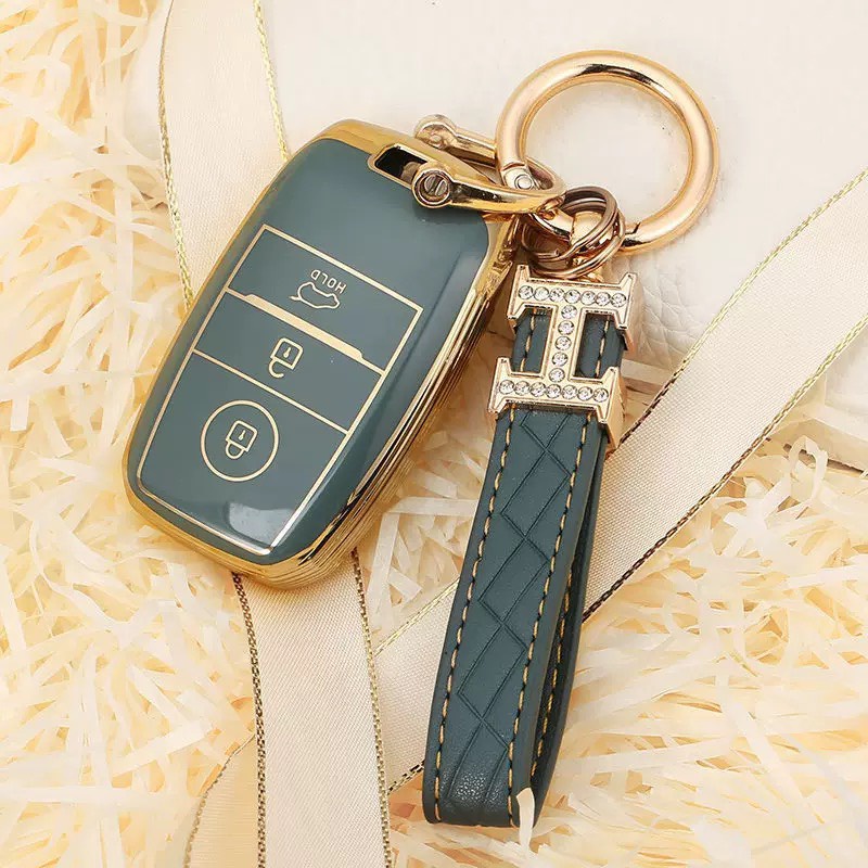 Ốp bảo vệ chìa khóa KIA K3 , Cerato , Sorento , Morning NEW  3 Nút Bấm Mạ Vàng Cao Cấp - Ốp Khóa Xe KIA