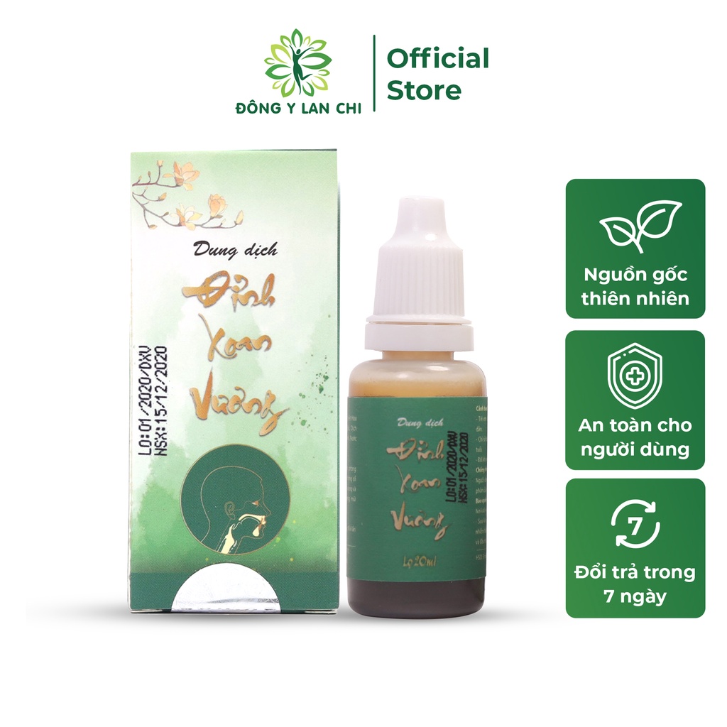 Dung dịch nhỏ mũi thảo dược Đỉnh Xoan Vương lọ 20ml hỗ trợ viêm xoang mũi dị ứng, giúp giảm đau đầu - Đông Y Lan Chi