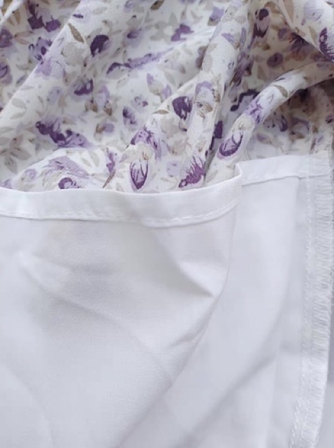 (Sẵn) Váy đầm maxi hoa tím xẻ tà dáng dài tay ngắn phồng | BigBuy360 - bigbuy360.vn