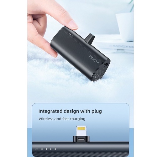 Pin sạc dự phòng thích hợp chân cắm lightning Rockspace P82 5000mAh sạc nhanh PD 20W - Hàng chính hãng có bảo hành