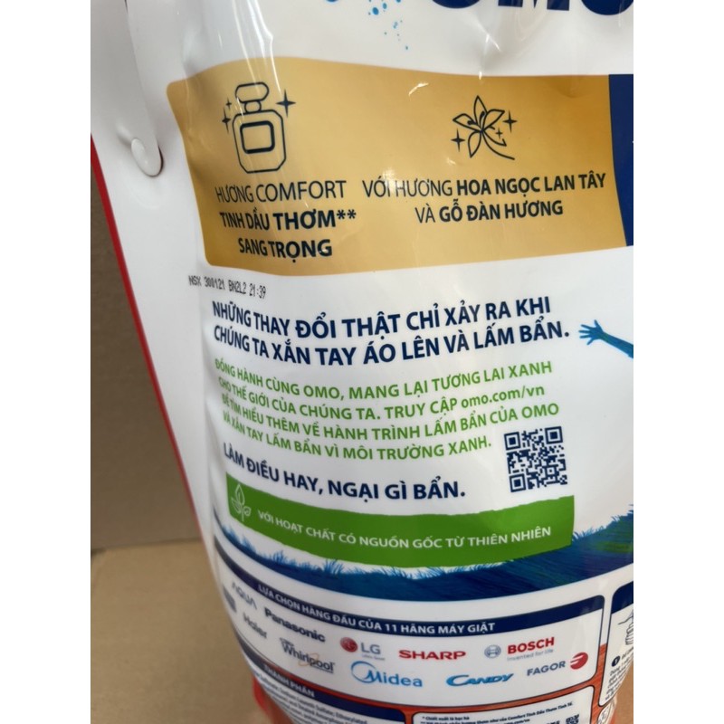 Nước Giặt OMO Matic Comfort Tinh Dầu Thơm Cho Máy Giặt Cửa Trên 3.6Kg