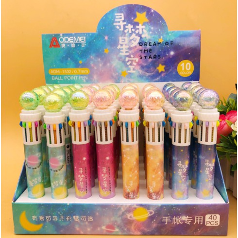 Bút 10 màu hành tinh bút nhiều màu BNM13 bút in hình hologram bút cute bút dễ thương