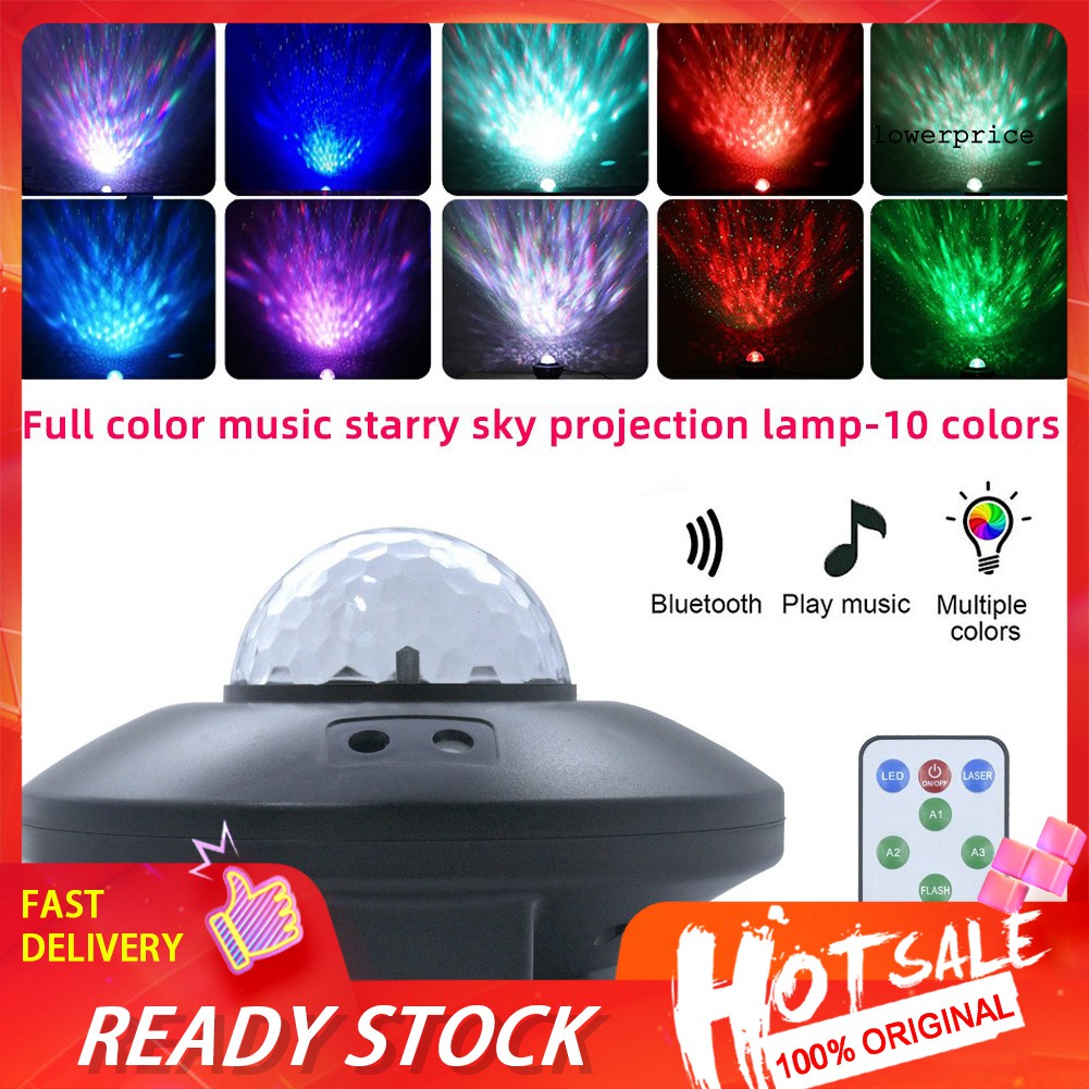 LP☆LED Bluetooth Starry Sky Ocean Wave Night Light Music Projector Home Party Lamp