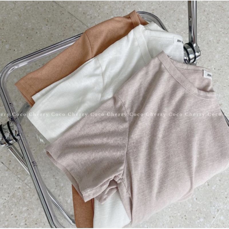 ÁO PHÔNG GIẤY CỔ TRÒN MÀU TRƠN BASIC HÀNG QUẢNG CHÂU - ÁO THUN TRƠN CỔ TRÒN