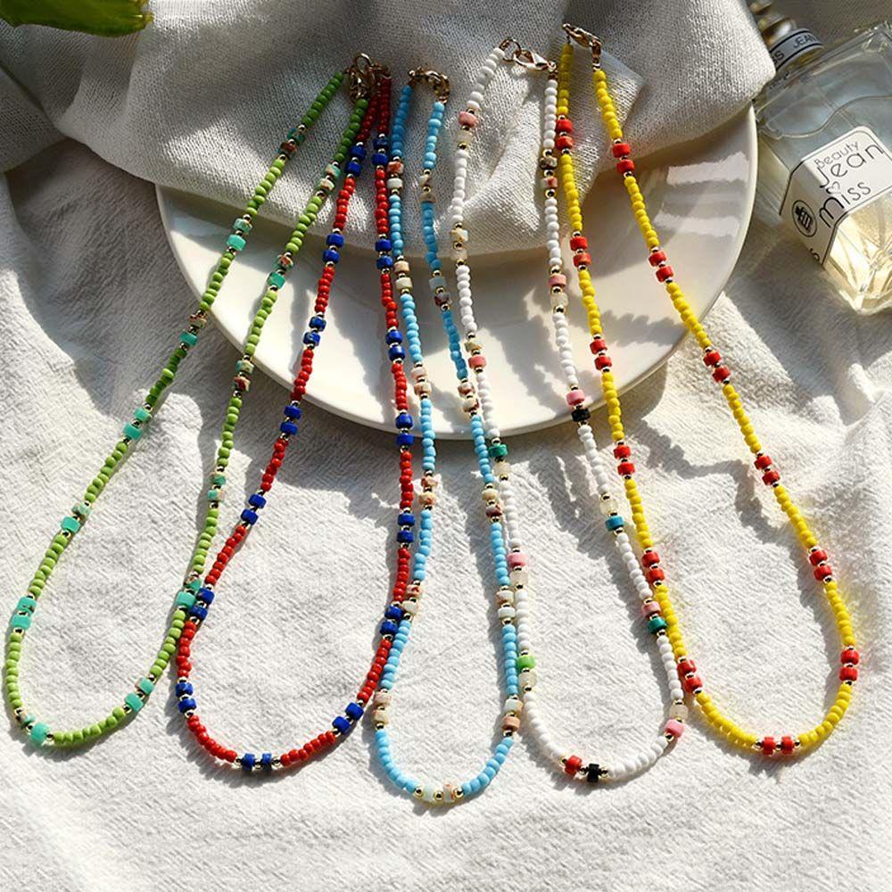 Vòng cổ Hạt Mã Não Nhiều Màu Phong Cách Bohemian Thời Trang VANES1