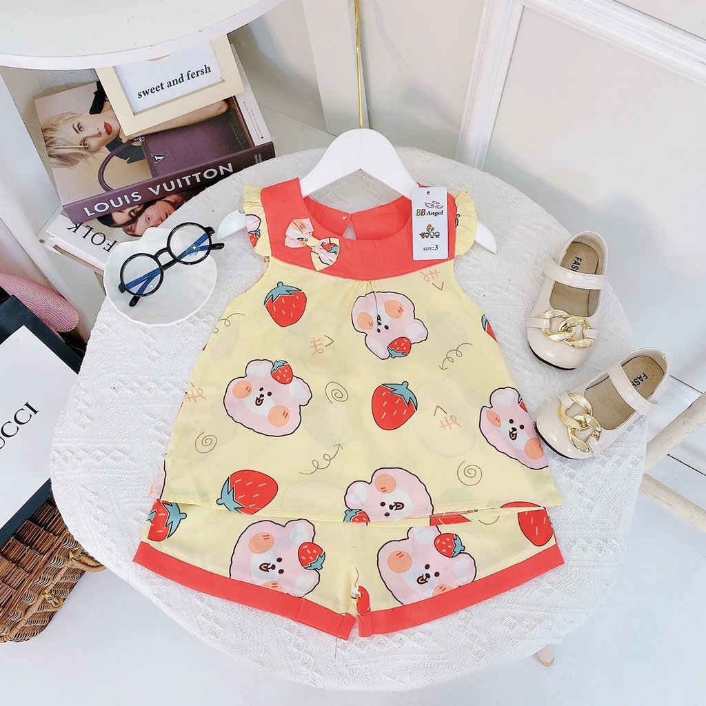 Bộ lanh lụa loại đẹp Bb angel cho bé từ 9-20kg BẢNG MÀU 1 MẪU 2022