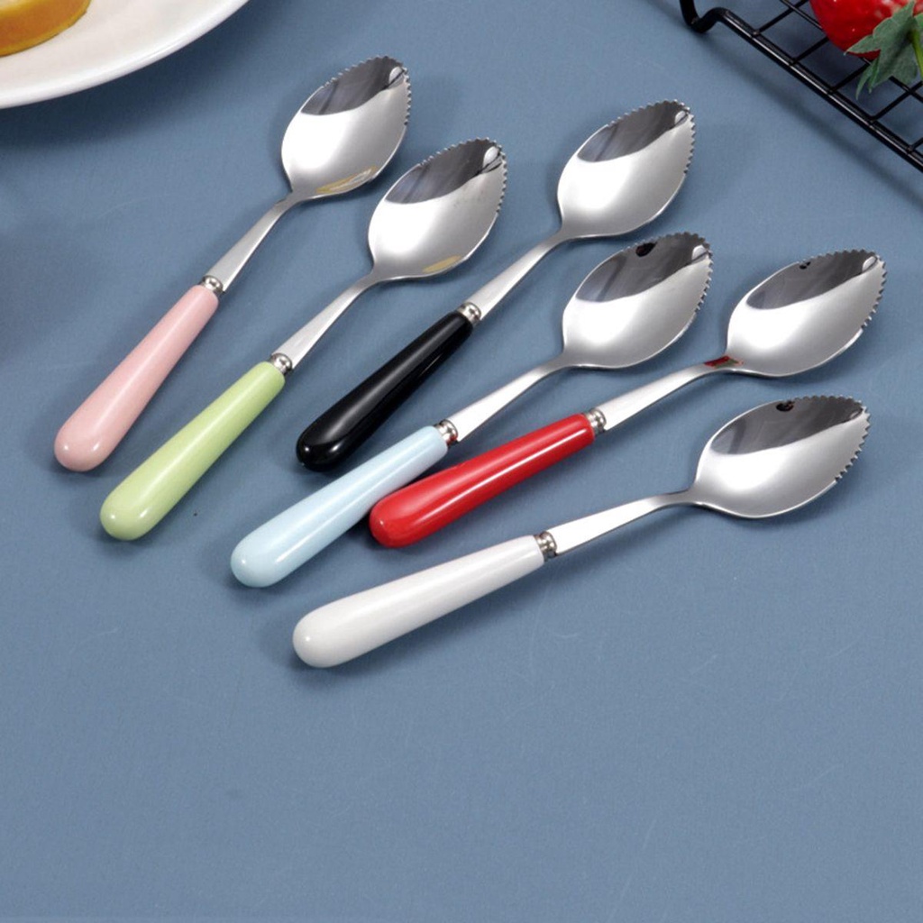 AUGUSTINA Muỗng Múc Trái Cây Đa Năng Bằng Thép Không Gỉ Với Tay Cầm Bằng Sứ