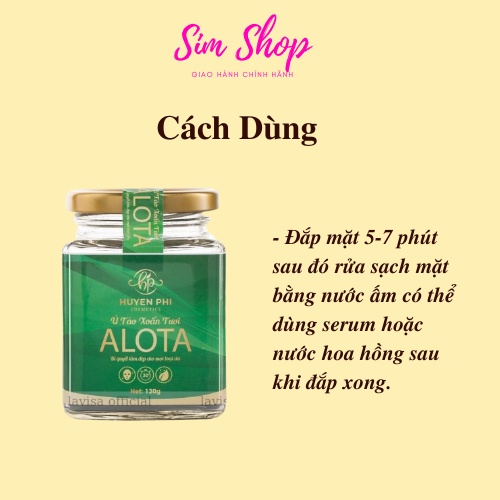 Ủ tảo xoắn tươi Alota Dưỡng ẩm cho da, giúp da căng mịn và dưỡng trắng da simshop102