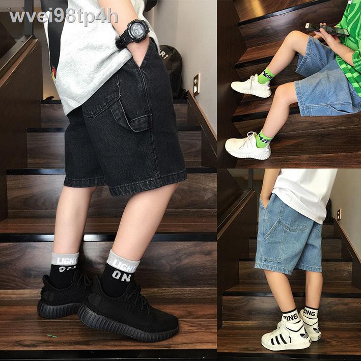 2T8Con trai mùa hè Hàn Quốc trẻ em hoang dã năm quần short jeans hip hop đường phố khiêu vũ trang phục