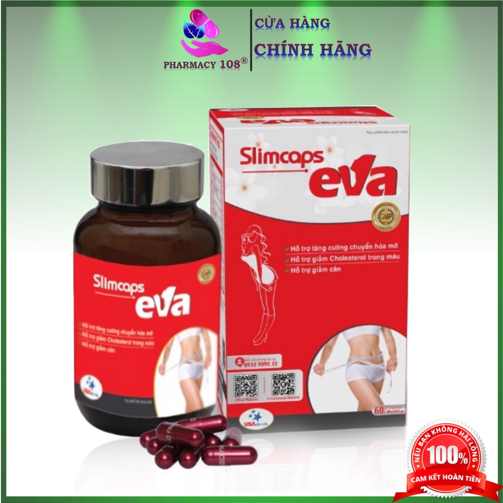 Viên uống giảm cân ✅CHÍNH HÃNG✅SLIMCAPS EVA Giữ Gìn Eo Thon Dáng Xinh 60 viên