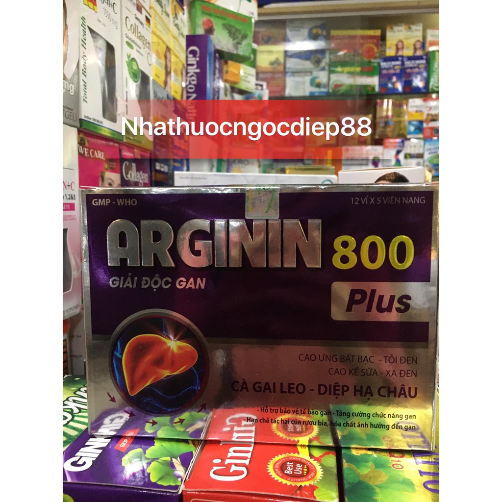 Viên uống ARGININ 800 PLUS hộp 60 viên giúp bảo vệ gan