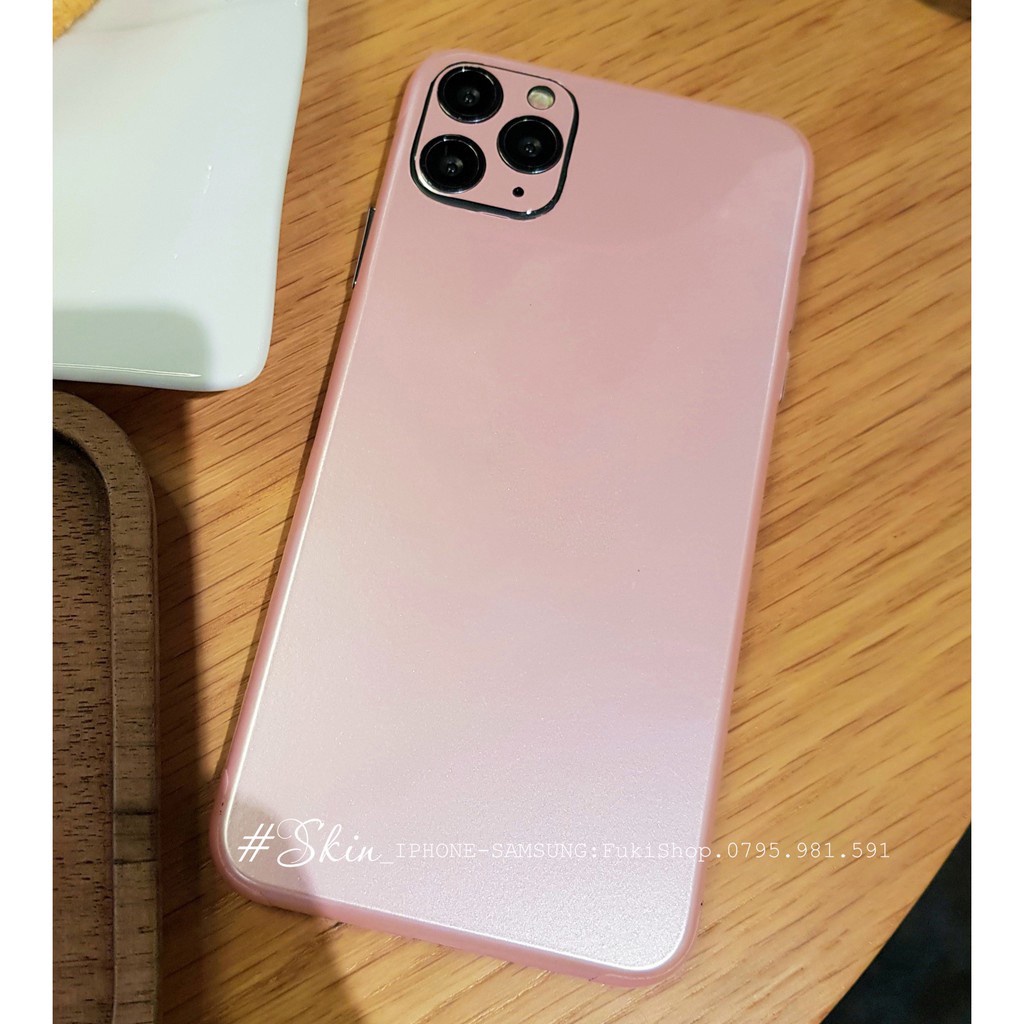 Tấm Dán Skin Mặt Sau Màu Hồng Sakura Pink FULL VIỀN Cho 13prm , 12prm , 11prm , xsm , 11pro , 12pro , 13pro - FukiShop