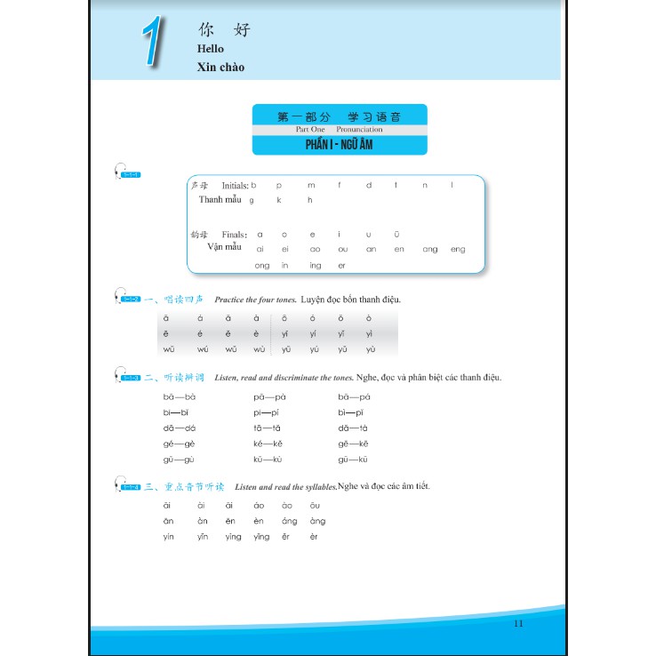 Sách_Học kèm app miễn phí_Giáo trình Phát triển Hán ngữ Nghe Sơ cấp 1