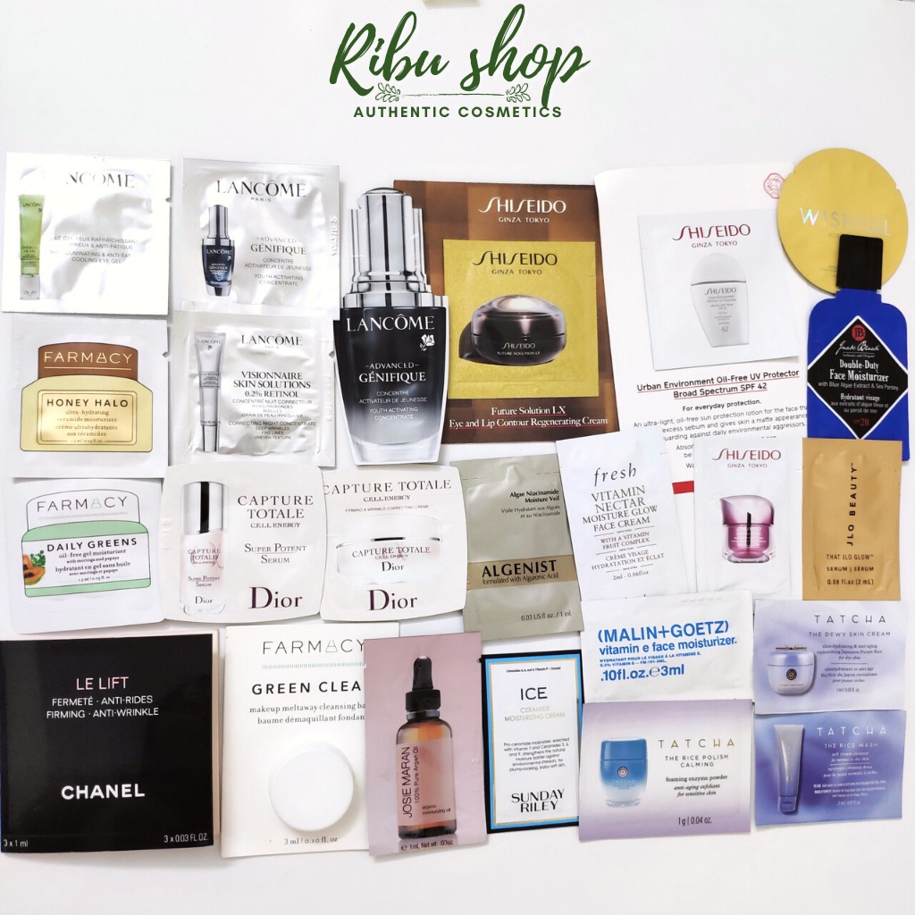 Tổng hợp mẫu thử sample kem dưỡng serum cao cấp Mỹ - Ribu shop