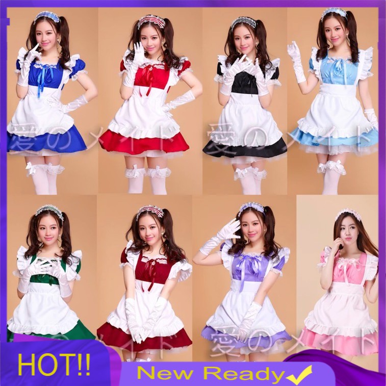 hầu gái Cosplay Trang Phục Hầu Gái Hóa Trang Halloween Phong Cách Nhật Bản maid neko Lolita dễ thương Trang bbns