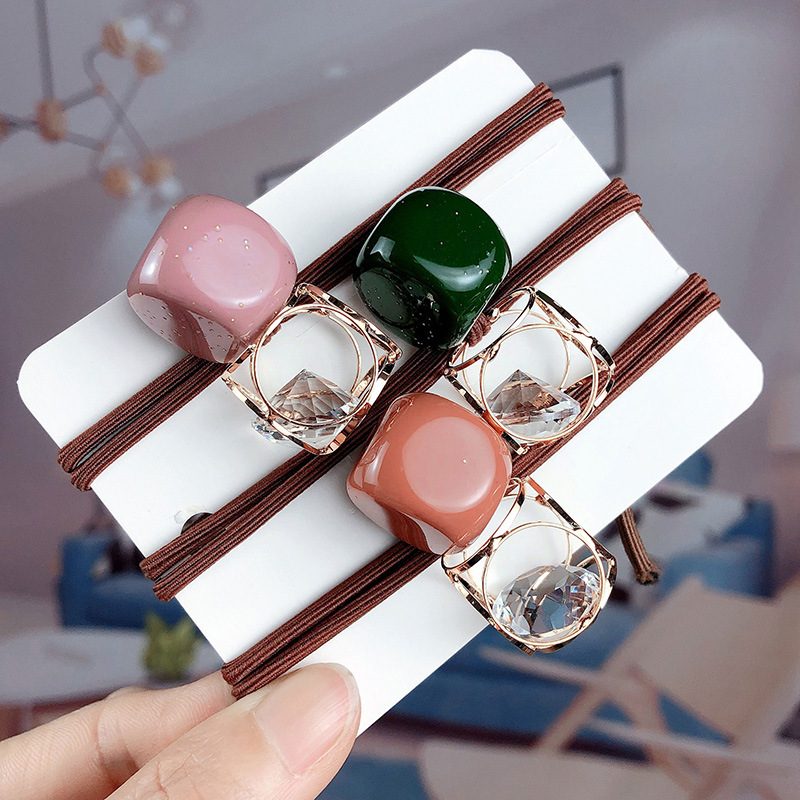 Dây Cột Tóc Đính Đá Pha Lê Phong Cách Hàn Quốc Xinh Xắn Cho Nữ