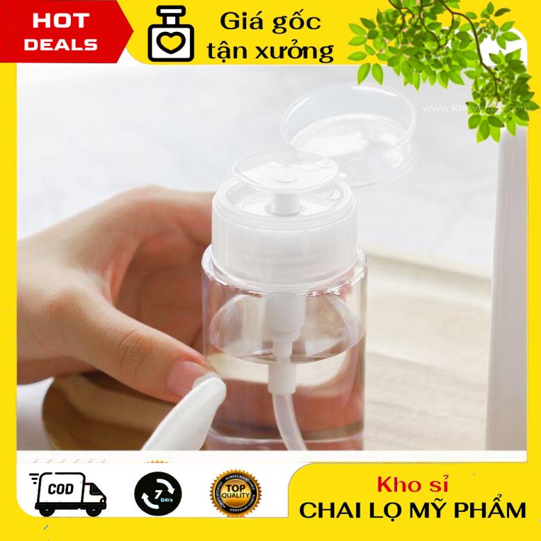Chai Nhựa Pet Chiết Mỹ Phẩm Toner Có Nút Nhấn Tiện Lợi
