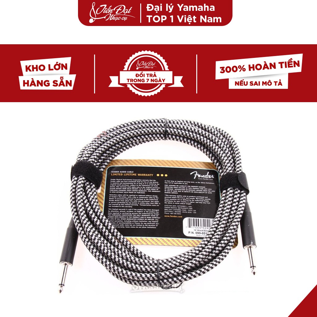 Dây Line (Jack) Fender Cắm Đàn Guitar Ra Loa Đài (Amply) Loại 3m, 6m, 10m, Bọc Vải Giúp Chống Rối Và Không Bị Gãy Dập